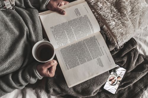Quiet moment with a book